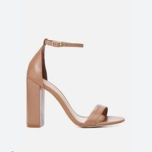 Also Margaree Nude Minimalist Block Heels - size 8.5 - Worn for only 2 hours!